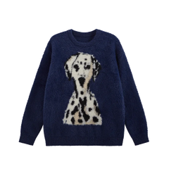 Spotted Dog Loose Jacquard Sweater