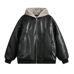 Leather Fake Two Piece Jacket