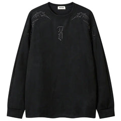 Y2K Graphic Patchwork Baggy Pullover