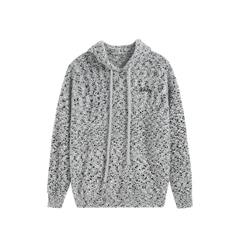 Heathered Yarn Kintted Hooded Sweater