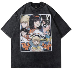 Y2k Anime Comic Washed T-Shirt