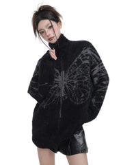 Luna Moth Zip-Up Heavy Sweater