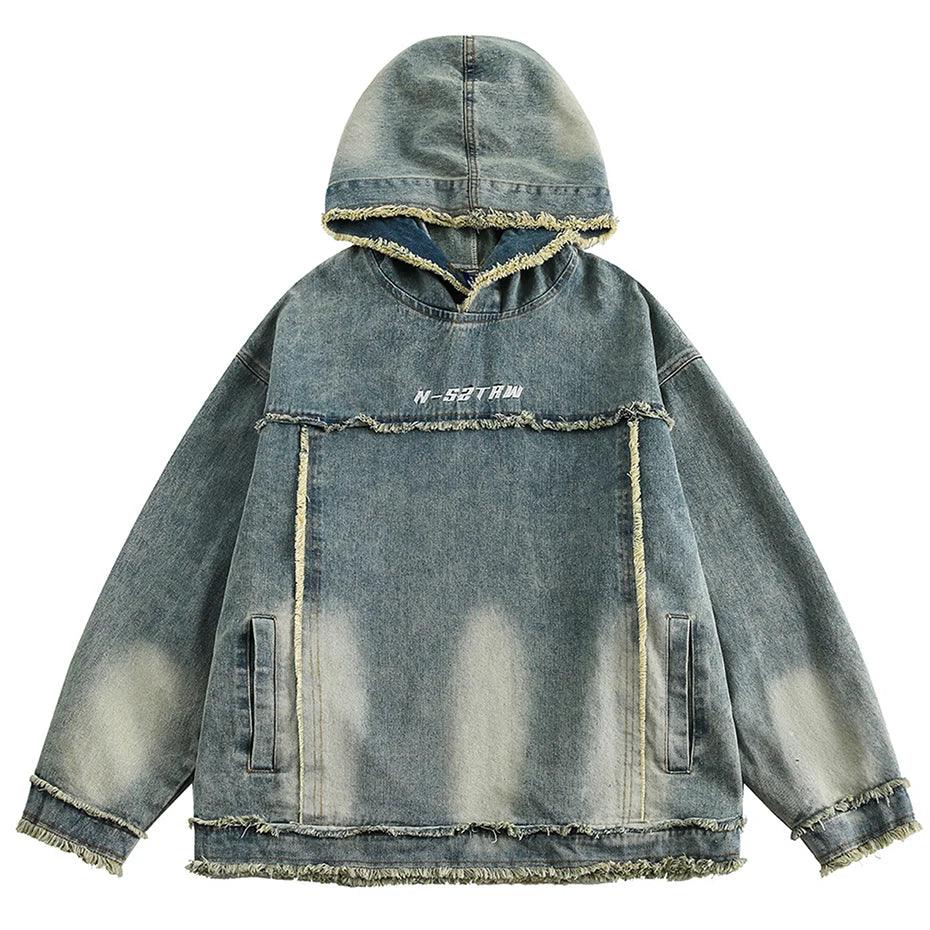 Racing Denim Oversized Hoodie