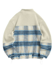 Fluffy Plaid Puffy Sweater