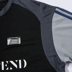 Racing Long Sleeve Zip Up Patchwork T-Shirt