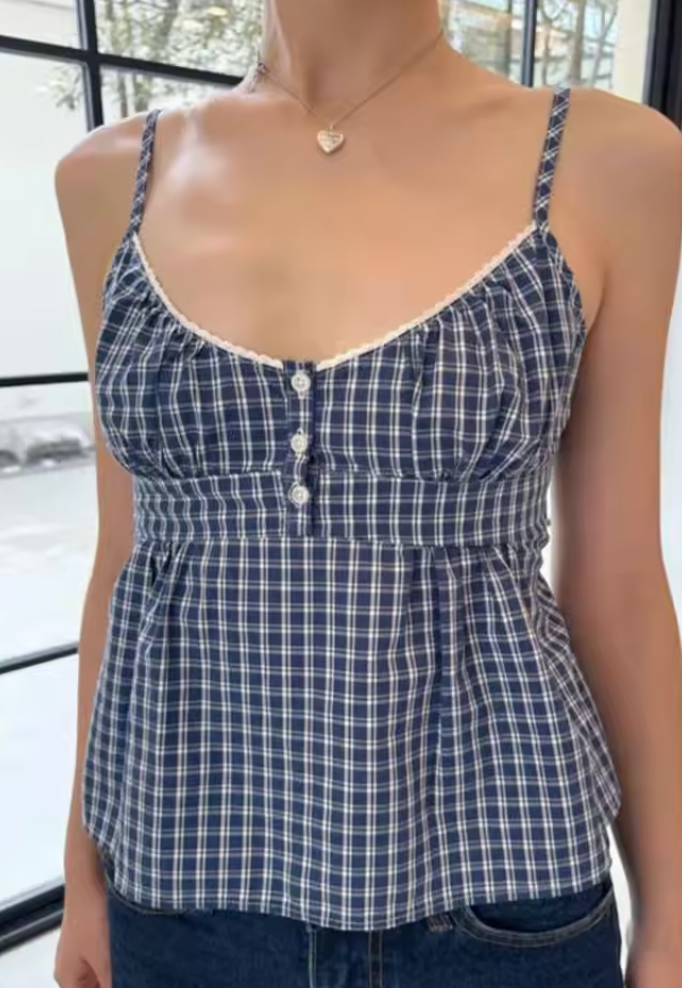 Boardwalk Breeze Plaid Cami
