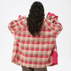 Pink Ladies Plaid Flannel Shirt