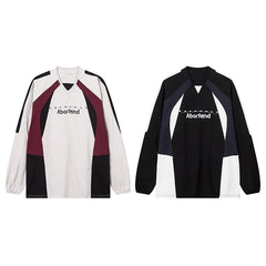 Y2K Color Block Patchwork Sweatshirt