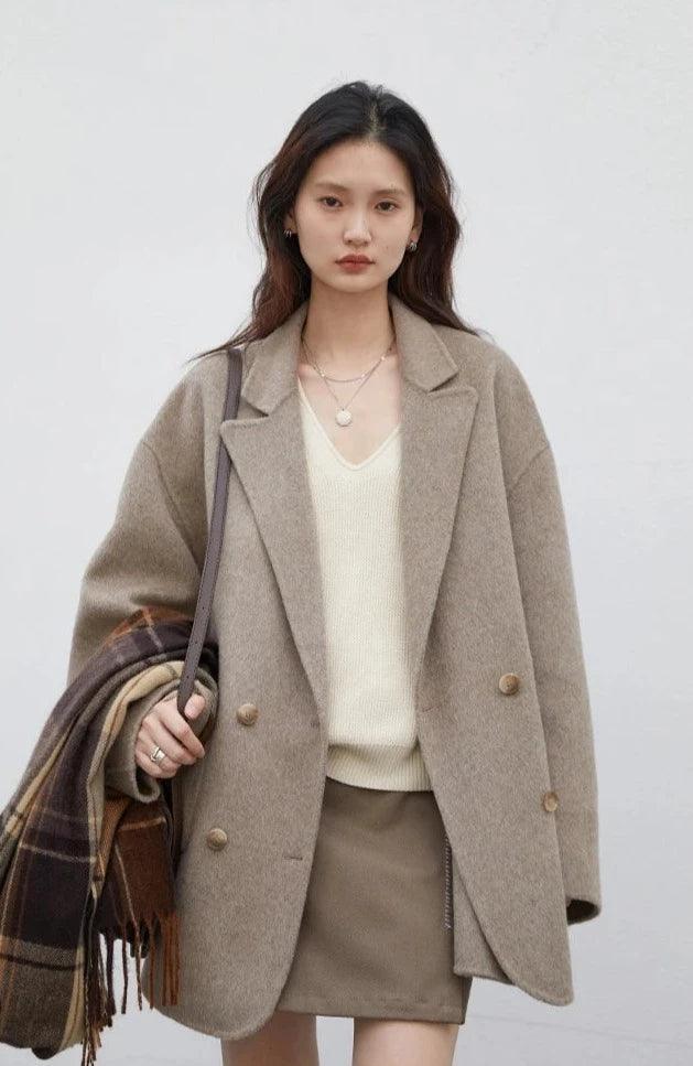 Casual Double-Breasted Women's Coat