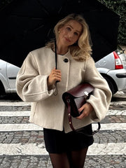 One Button Heavy Woolen Jacket