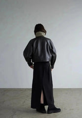 Black Oversized Leather Jacket