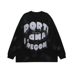 Vintage Washed Paint Long-Sleeve T-Shirt