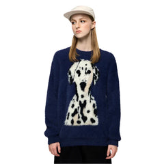 Spotted Dog Loose Jacquard Sweater