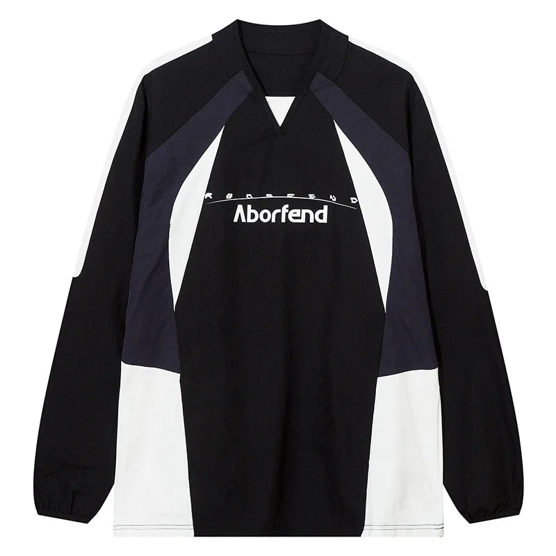 Y2K Color Block Patchwork Sweatshirt