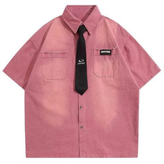 Y2K Vintage Shirt with Necktie