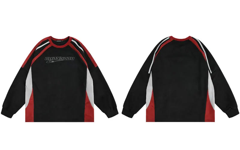 Patchwork Suede Hip Hop  Shirt