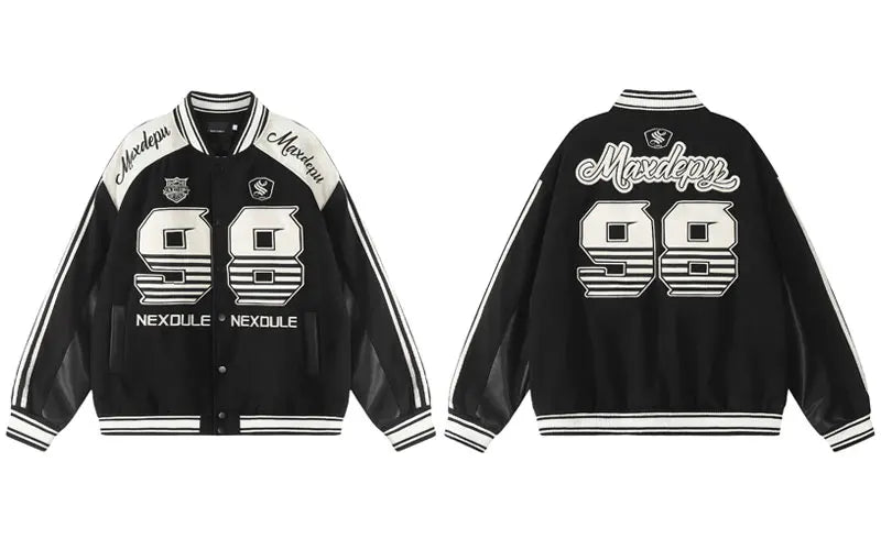 Maxdepy Baseball Leather Jacket