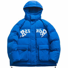 Letter Graphic Puffer Jacket