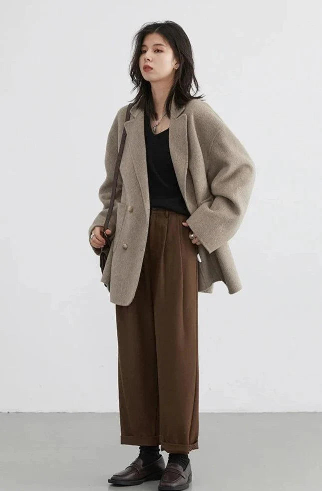 Casual Double-Breasted Women's Coat