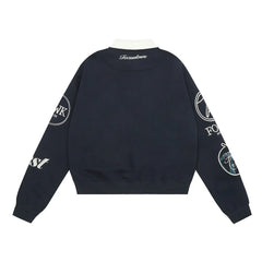 Urban Embroidered Lapel Sweatshirt