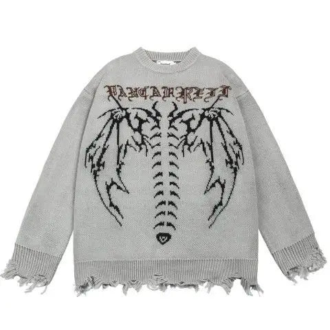Harajuku Angel Back Long Sleeve Sweater