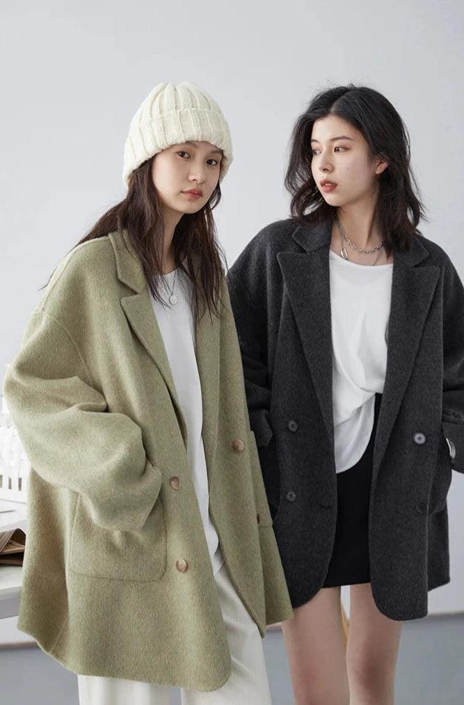Casual Double-Breasted Women's Coat