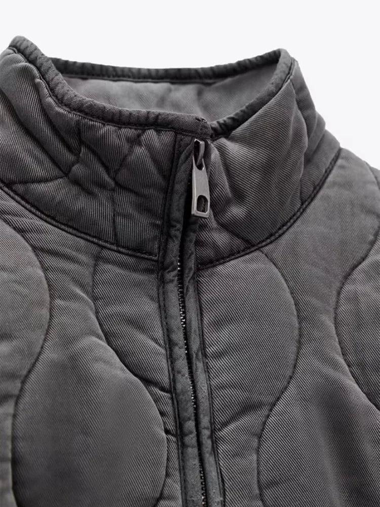 Vintage Pocket Drawstring Women's Coat