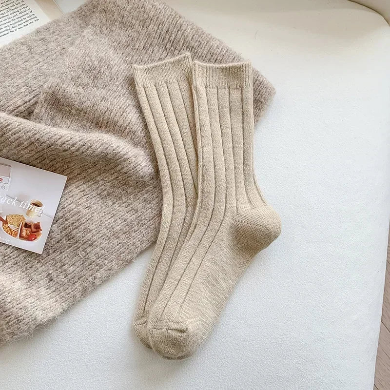 Cashmere Wool Solid Color Socks