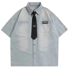 Y2K Vintage Shirt with Necktie