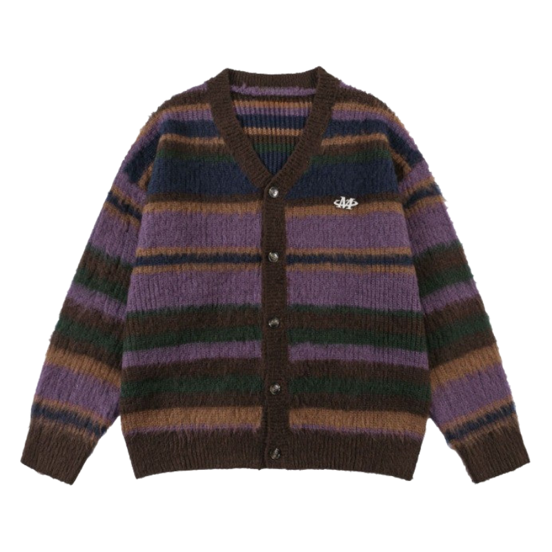 Striped Knitted Rainbow Cardigan