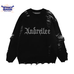 Tattered Rough Knitted Sweater