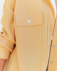 Addyson Button Down Knit Shacket - Yellow