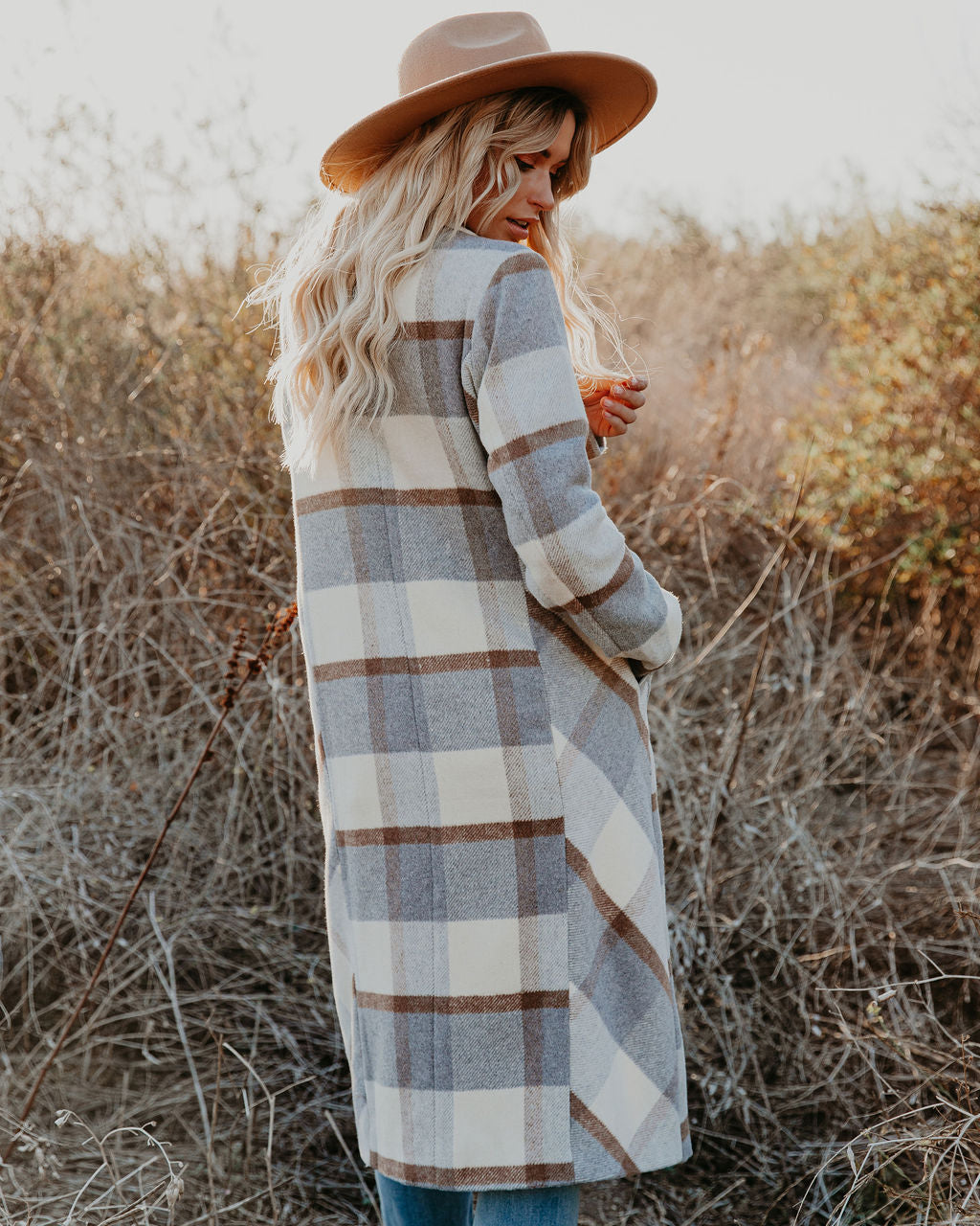 Alanis Pocketed Plaid Coat