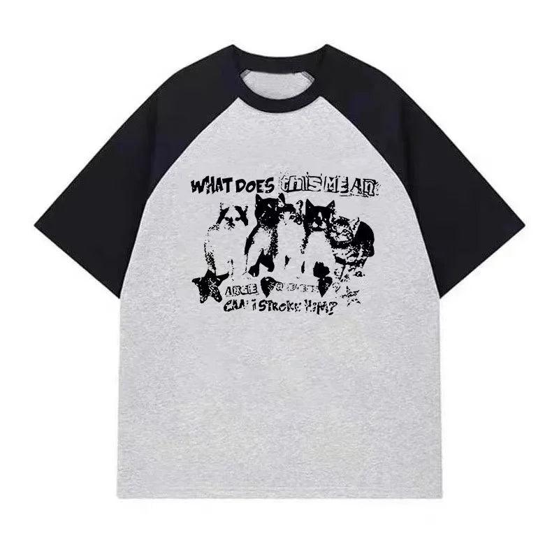 American Fashion Y2K Kitten Graphic T-Shirt