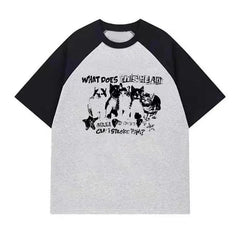American Fashion Y2K Kitten Graphic T-Shirt