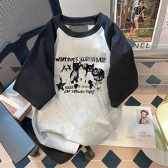 American Fashion Y2K Kitten Graphic T-Shirt
