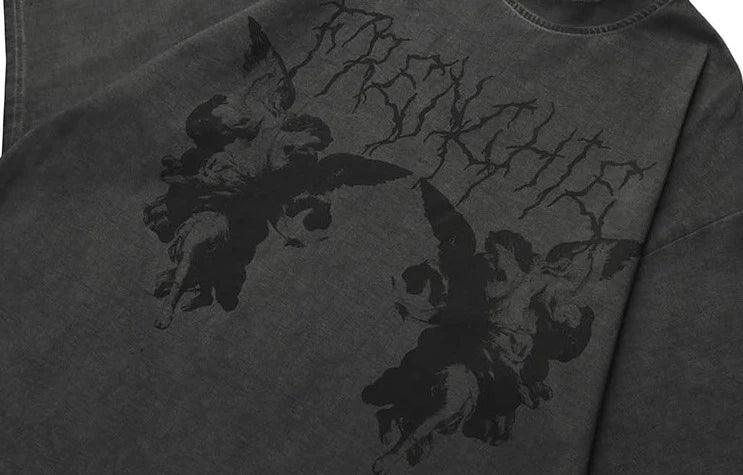 Angel Dark Print Oversized T-Shirt