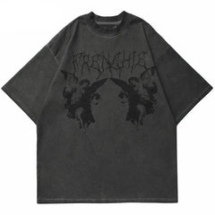 Angel Dark Print Oversized T-Shirt