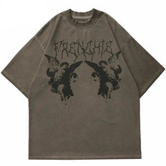 Angel Dark Print Oversized T-Shirt