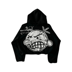 Y2k Angry Cartoon Print Hoodie