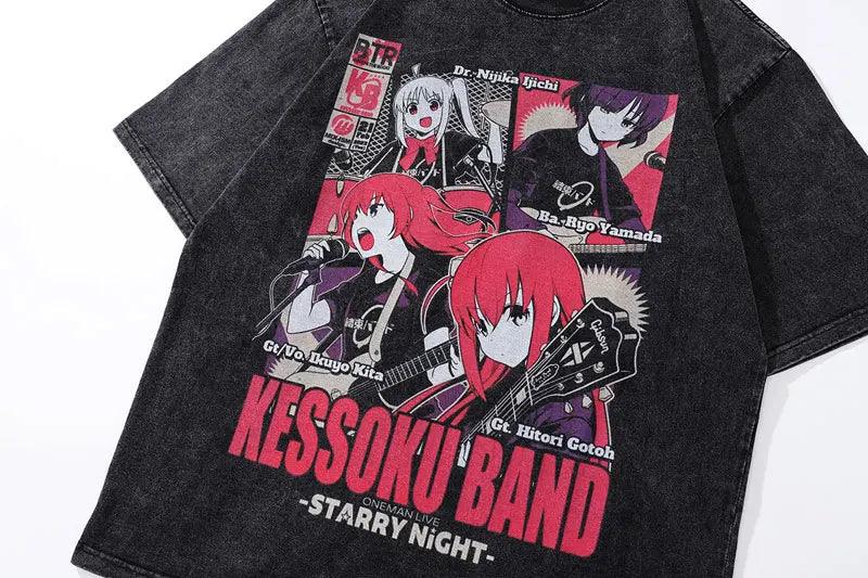 Anime KESSOKU BAND Washed T-Shirt