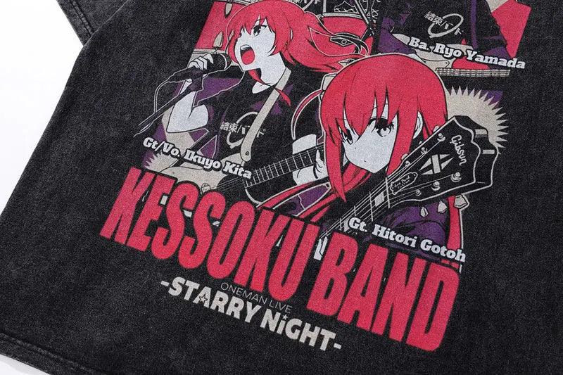 Anime KESSOKU BAND Washed T-Shirt