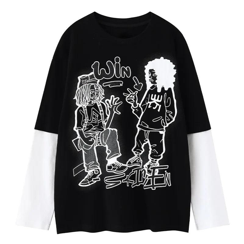 Anime Print Oversized Sweatshirt