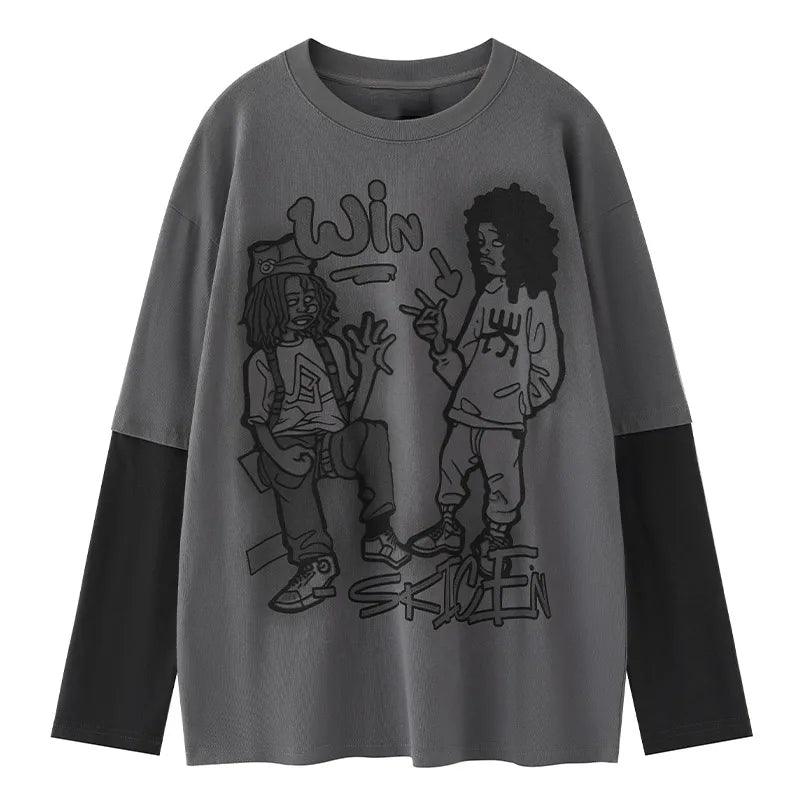 Anime Print Oversized Sweatshirt