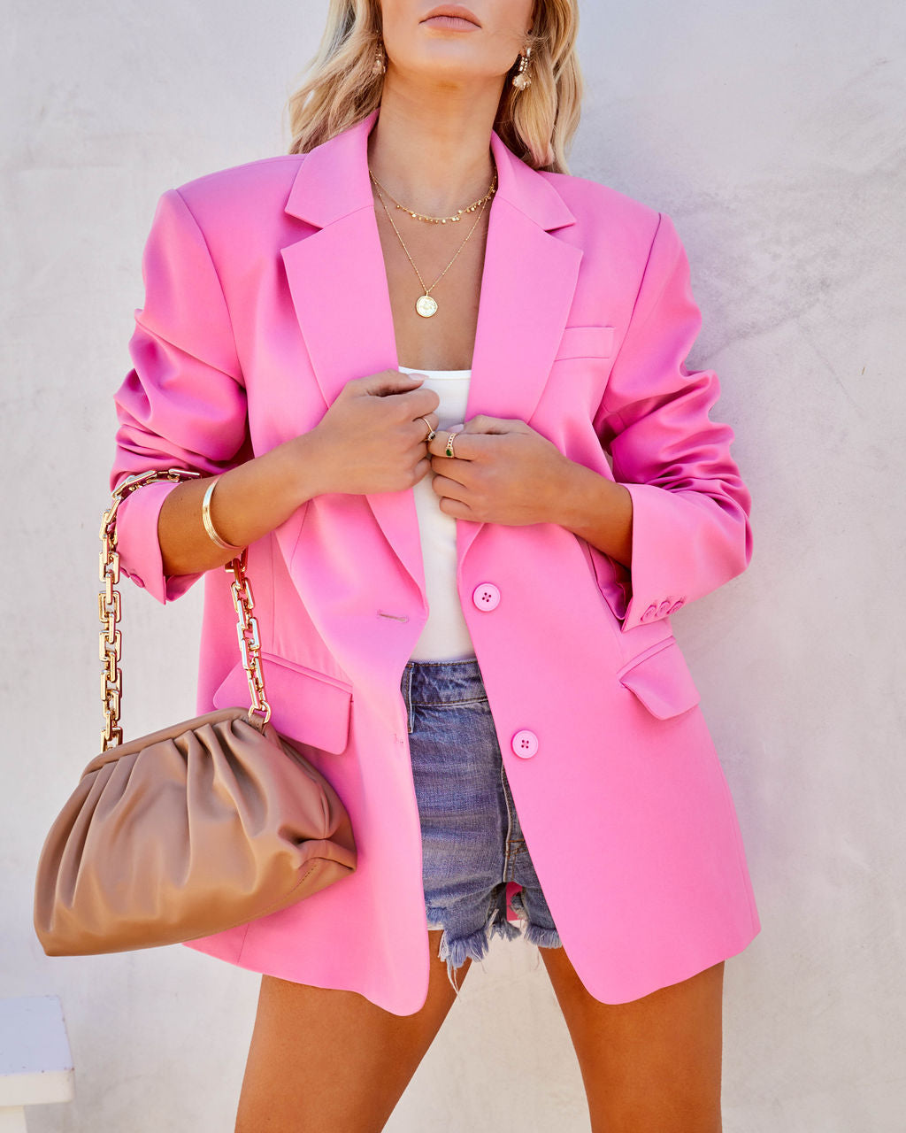 PREORDER - Aria Pocketed Blazer - Pink