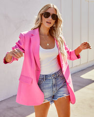 PREORDER - Aria Pocketed Blazer - Pink