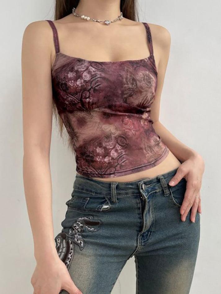 Floral Printed Crop Camisole Top - HouseofHalley