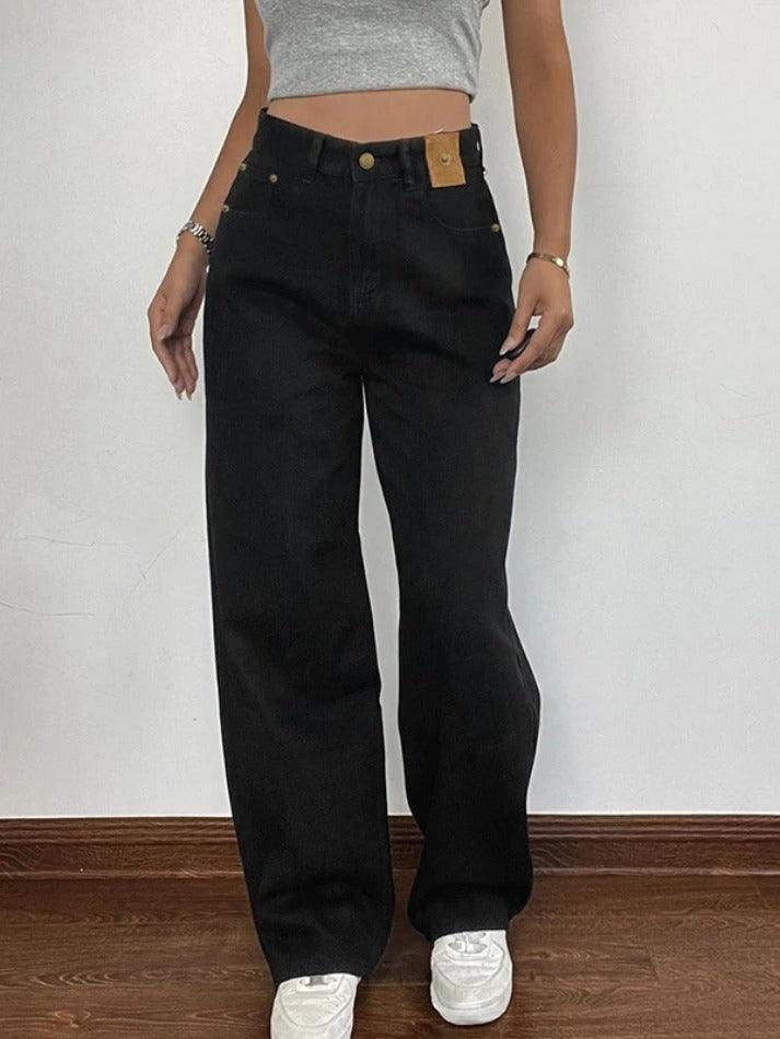 Versatile Black High Rise Boyfriend Jeans - HouseofHalley