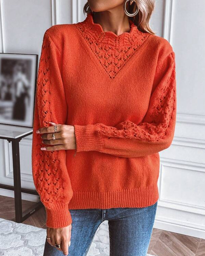 Solid Color Casual Pullover