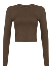 Basic Solid Long Sleeve Crop Top - HouseofHalley